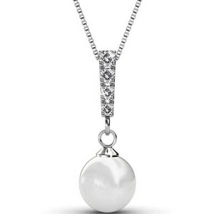 pearl swarovski bridal necklace