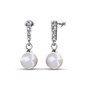 Frenelle Jewellery pearl drop earrings with crystals