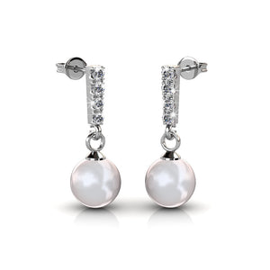 Frenelle Jewellery pearl drop earrings with crystals