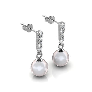 Frenelle Jewellery pearl drop earrings with crystals