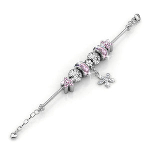 pink silver crystal charm bracelet jewellery nz