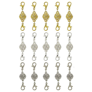 gold magnetic clasp necklace bracelet pave crystal