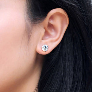 frenelle jewellery crystal silver stud earrings