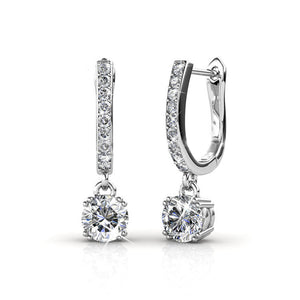 jewellery earrings silver crystals huggie