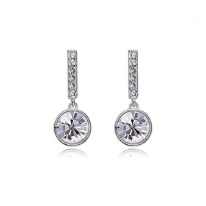 silver drop crystal earrings bridal women