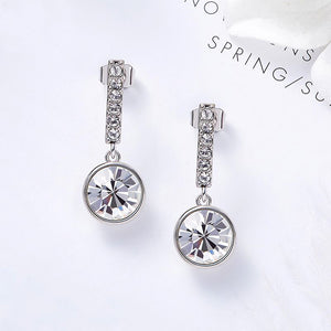 silver drop crystal earrings bridal women
