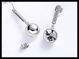 silver drop crystal earrings bridal women