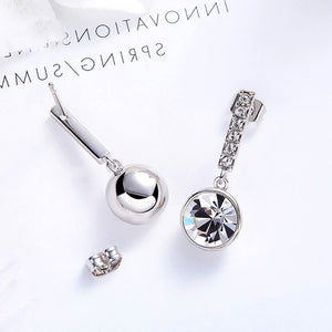 silver drop crystal earrings bridal women