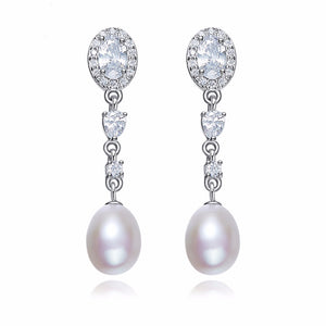 crystal pearl earrings bridal for women