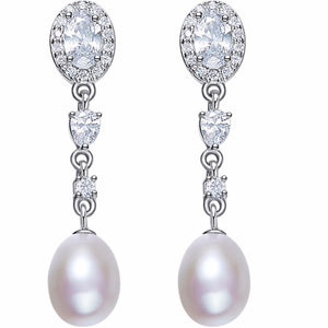 crystal pearl earrings bridal for women