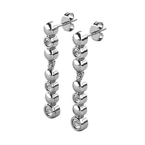 silver drop dangle earrings crystals jewellery for women brides