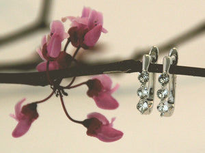 Frenelle Jewellery Silver huggie crystal earrings