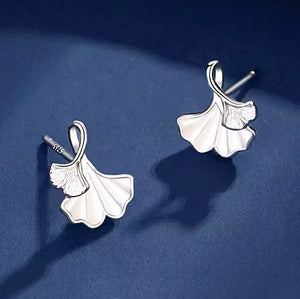 jewellery set silver gingko