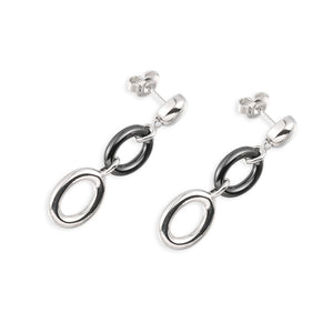 black silver drop earrings jewellery