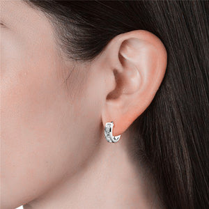 silver huggie crystal earring frenelle