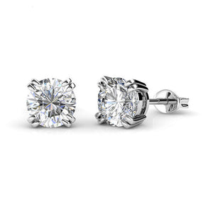 silver swarovski crystal stud earrings