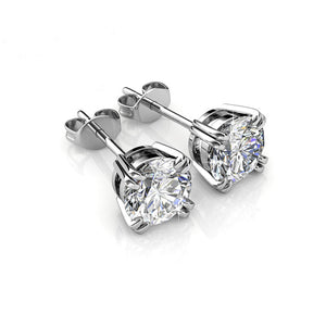 silver swarovski crystal stud earrings