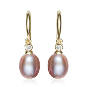 18K Gold Crystal Pearl Jewellery Set "Natashia" (Grape)