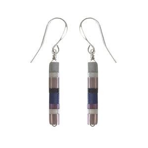 silver drop earrings blue modern