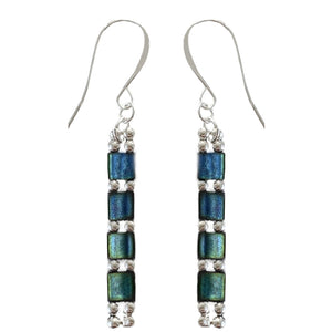 tropez tila bead earrings silver