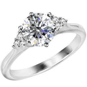 silver moissanite diamond engagement ring