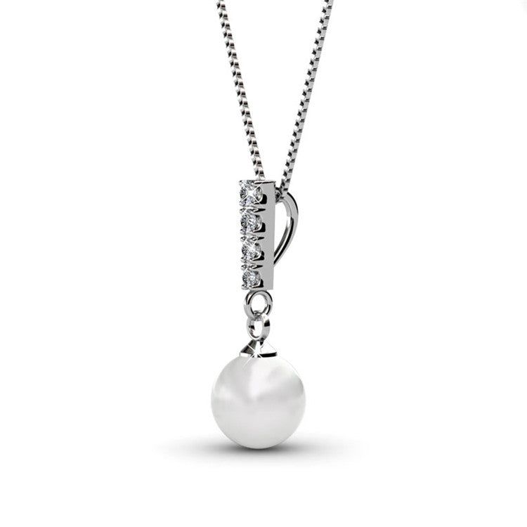 pearl swarovski bridal necklace