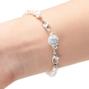 silver pave crystal magnetic clasp necklace bracelet