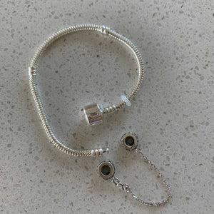 charm safety chain silver