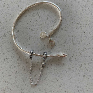 charm safety chain silver