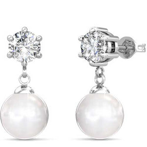 crystal pearl drop earrings bridal wedding auckland nz