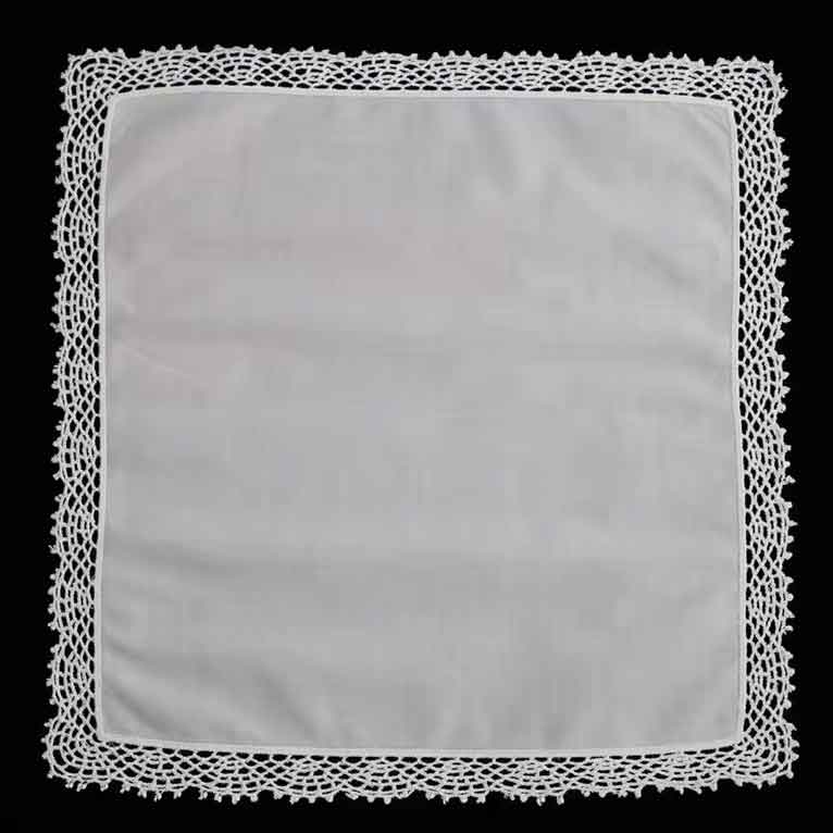 Lace wedding handkerchief in 100% cotton "Alouette"