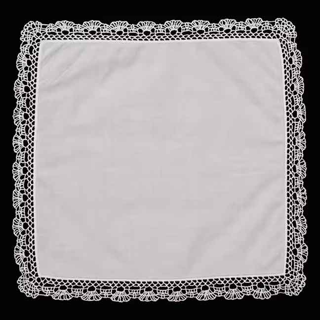 Lace wedding handkerchief in 100% cotton "Gloria"