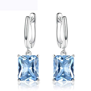 Topaz blue drop earrings frenelle jewellery