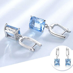 Topaz blue drop earrings frenelle jewellery