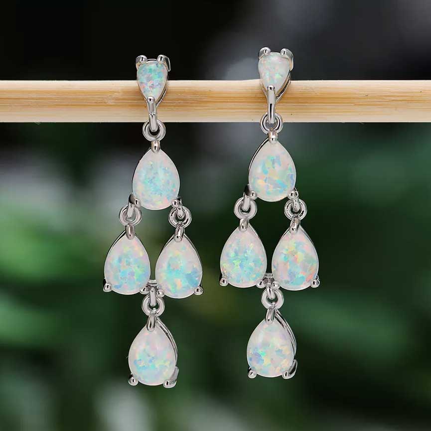 silver opal dangle earrings frenelle jewellery online auckland nz