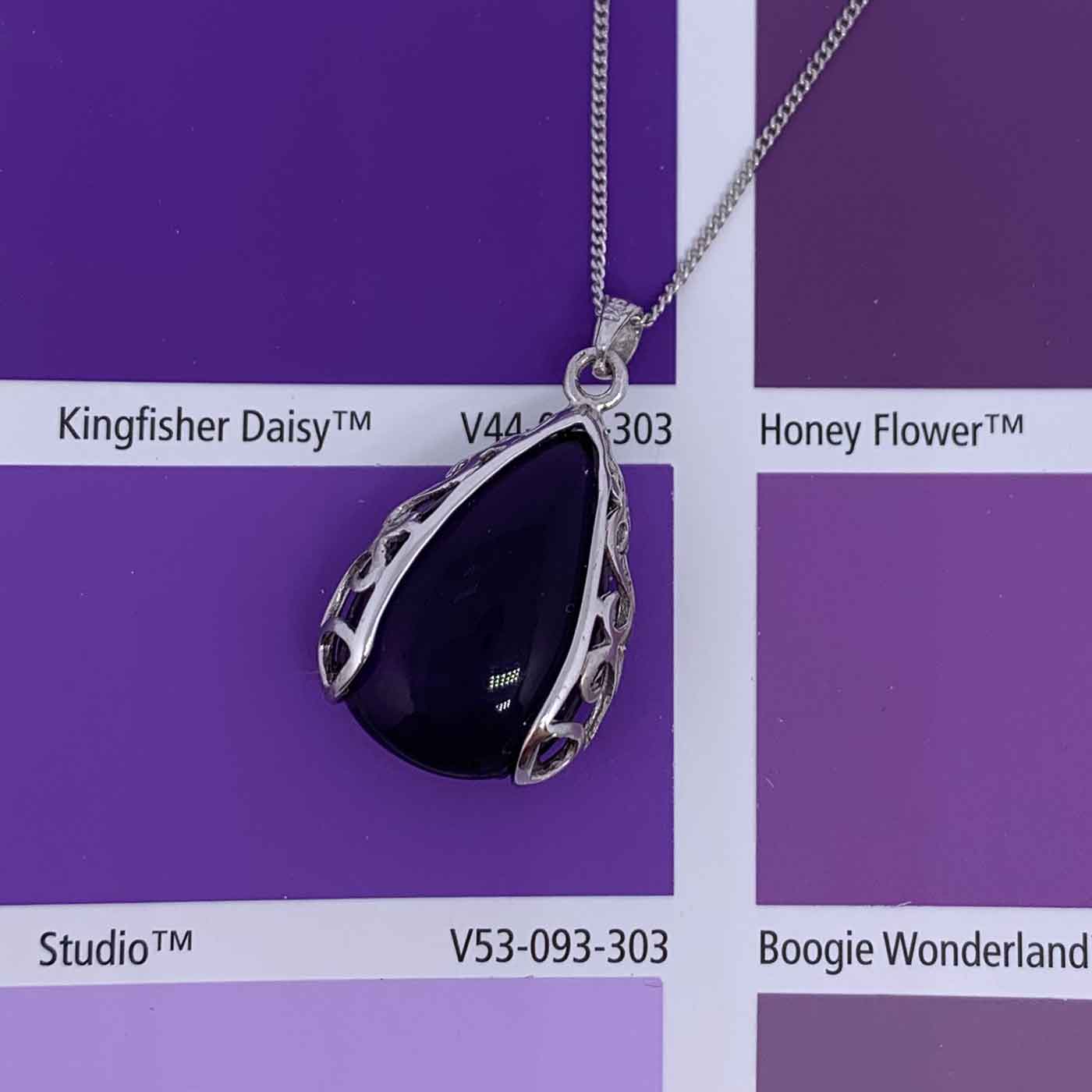 925 Sterling Silver Purple Pendant Necklace "Nelish"