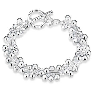 925 Sterling Silver Spiral Ball Chain Bracelet "Adelaide"