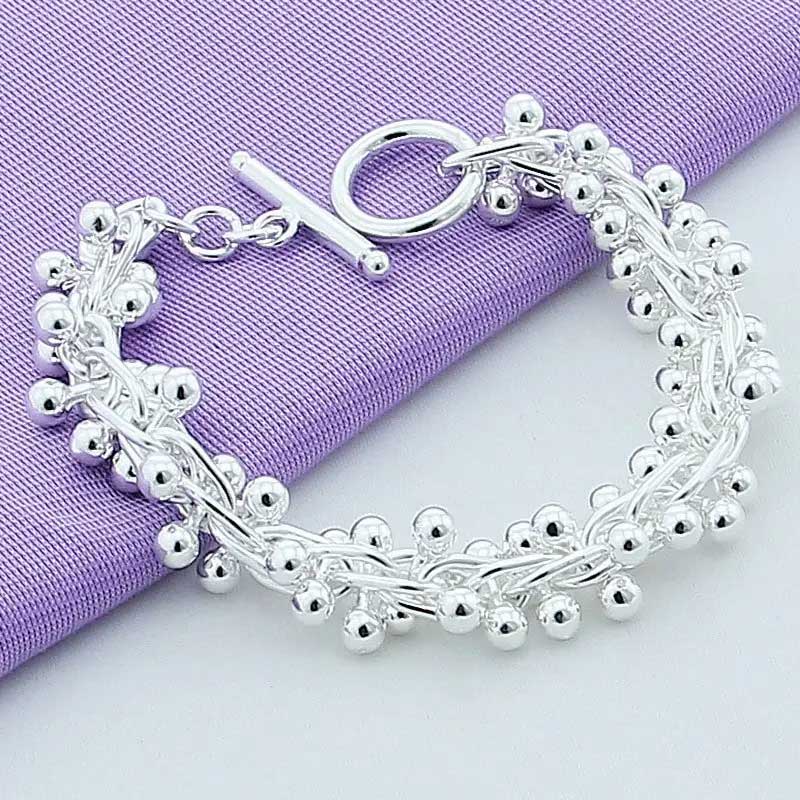 925 Sterling Silver Spiral Ball Chain Bracelet "Adelaide"