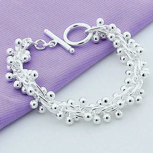 925 Sterling Silver Spiral Ball Chain Bracelet "Adelaide"