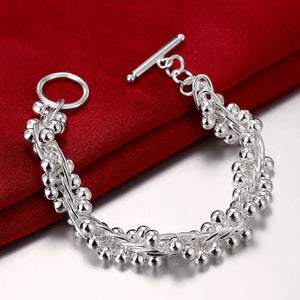 925 Sterling Silver Spiral Ball Chain Bracelet "Adelaide"