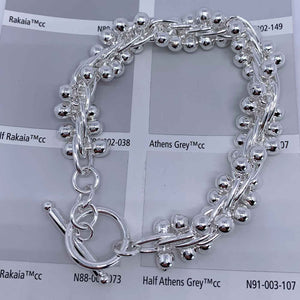 925 Sterling Silver Spiral Ball Chain Bracelet "Adelaide"