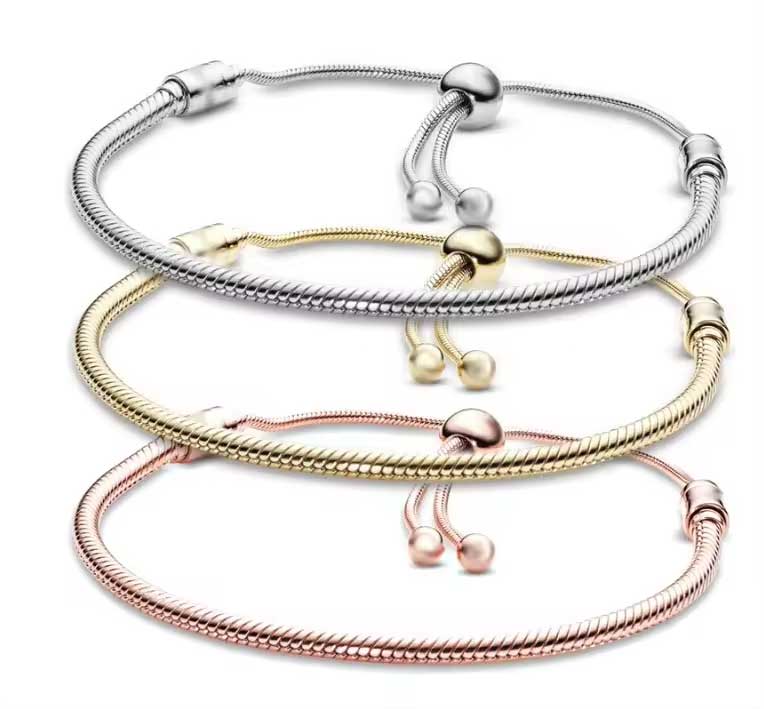 Silver Adjustable Bracelet for Collecting Charms