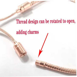 silver adjustable charm bracelet thread