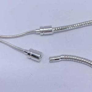 silver adjustable charm bracelet snake chain
