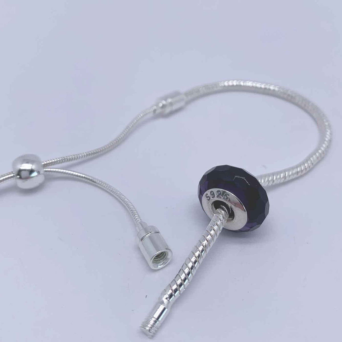 Silver Adjustable Bracelet for Collecting Charms