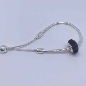 silver adjustable charm bracelet bead