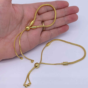 gold adjustable charm bracelet frenelle