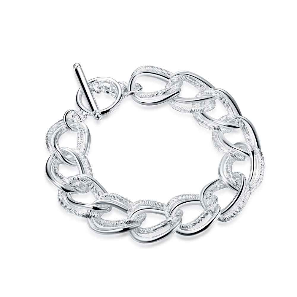 925 Sterling Silver Large Link Chain Bracelet "Adonis"