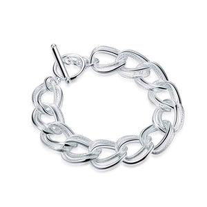 925 Sterling Silver Large Link Chain Bracelet "Adonis"