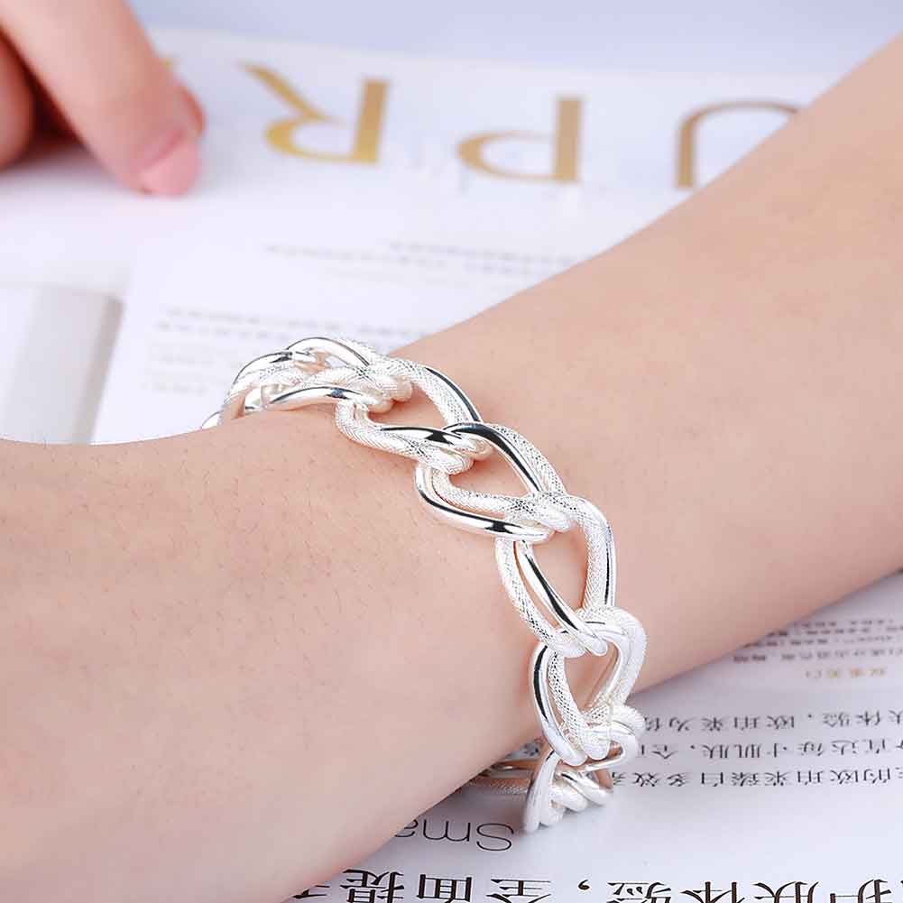 925 Sterling Silver Large Link Chain Bracelet "Adonis"